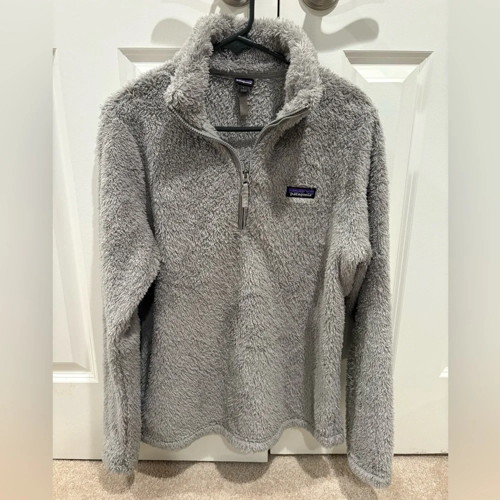 Grey Patagonia Fuzzy Zip Up Los Gatos Quarter Zip Size L - Picture 2 of 4